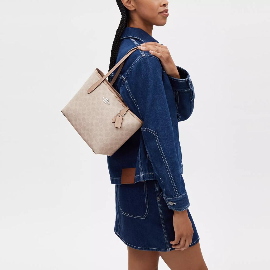 Coach Small City Tote Bag In Signature Canvas - Tote Bags