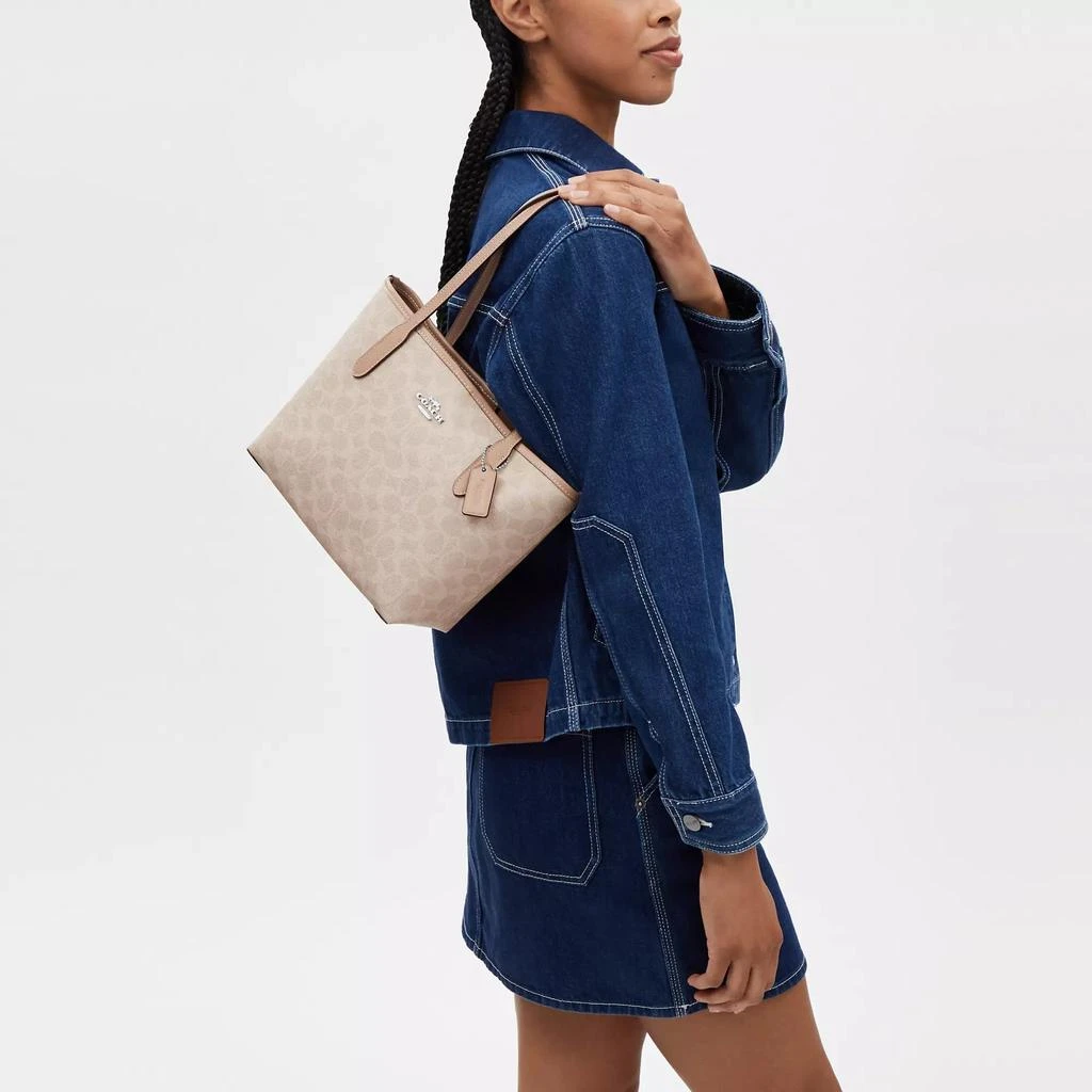 Coach Small City Tote Bag In Signature Canvas 2