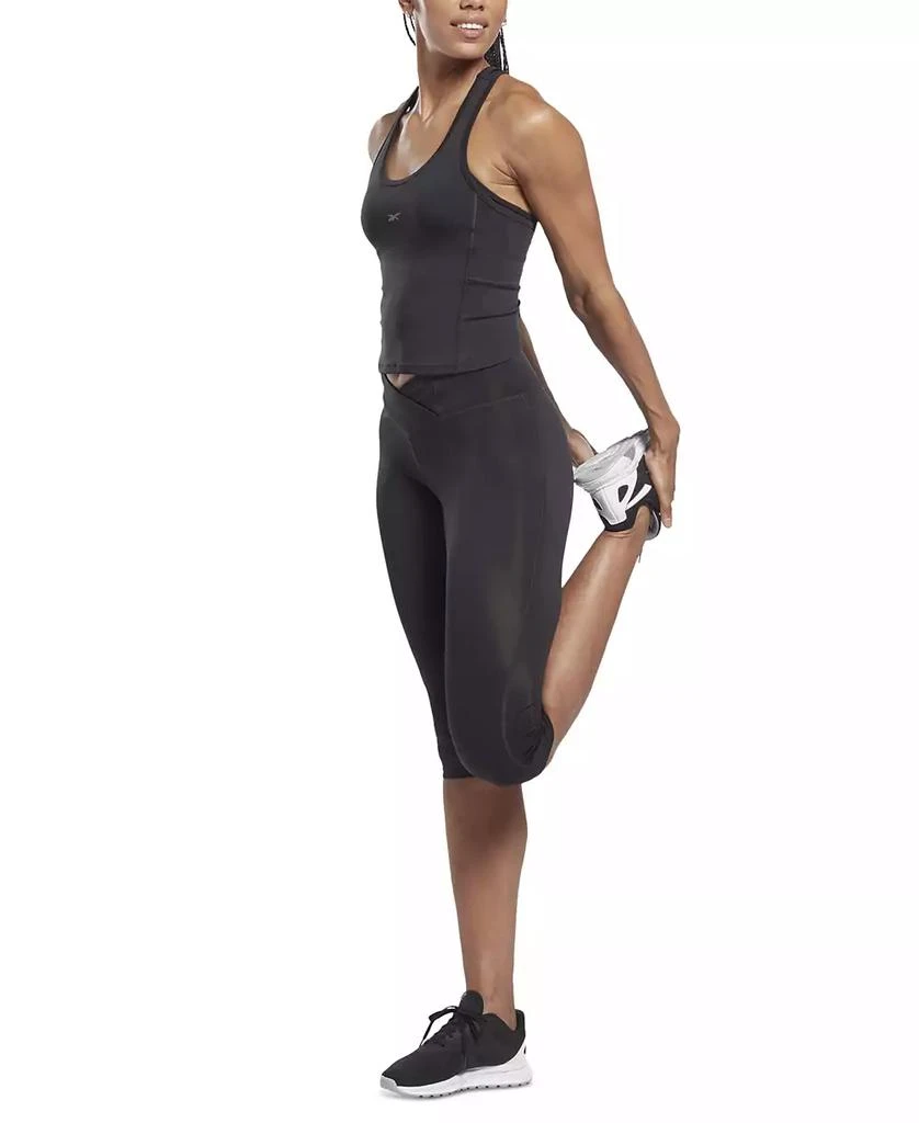 Reebok Women's Workout Ready Basic Crossover Waist Capri Leggings 3