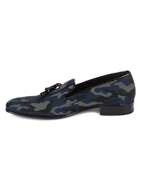 Mezlan Pebbled Camo Tassel Loafers 4