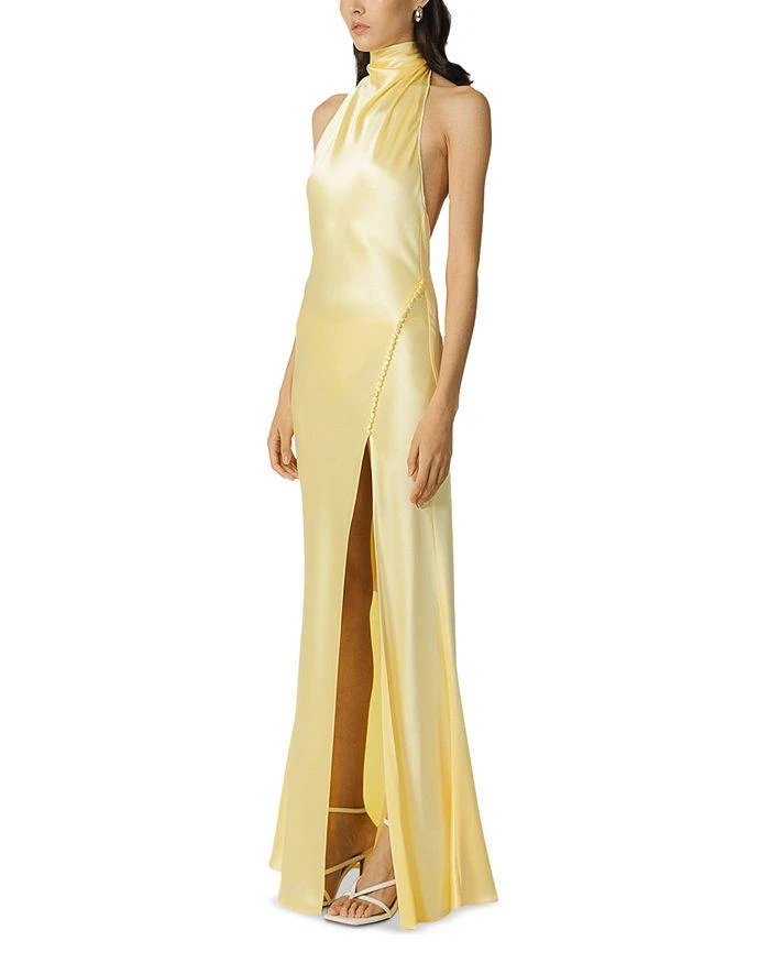 SAU LEE Penelope Satin Halter Neck Gown 3
