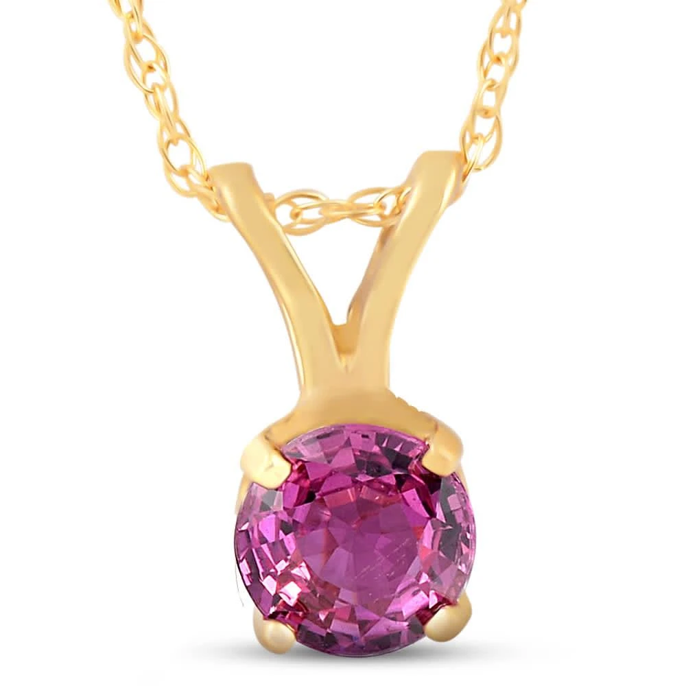 Pompeii3 1/2ct Ruby Solitaire Pendant 14K Yellow Gold