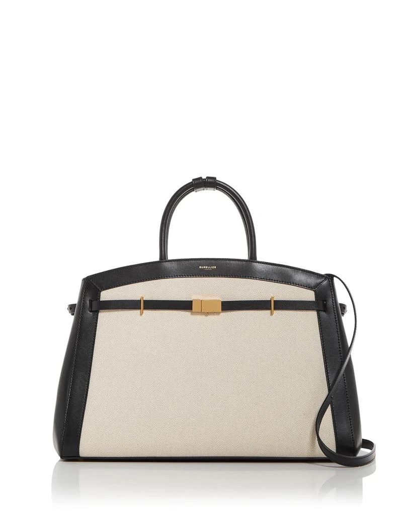 Demellier The Hudson Canvas & Leather Top Handle Bag 1