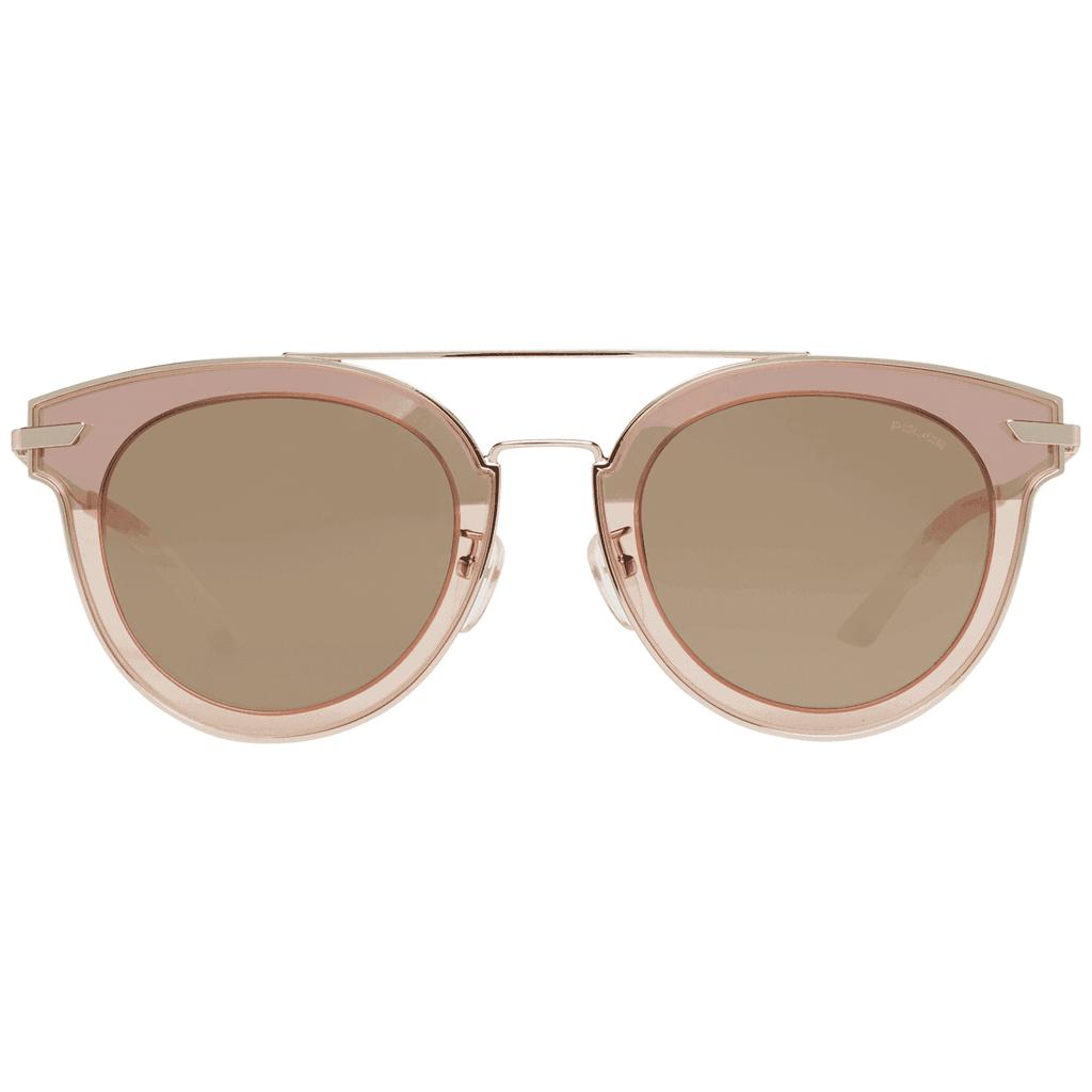 POLICE Police SPL543 Gold Mirrored Round Sunglasses