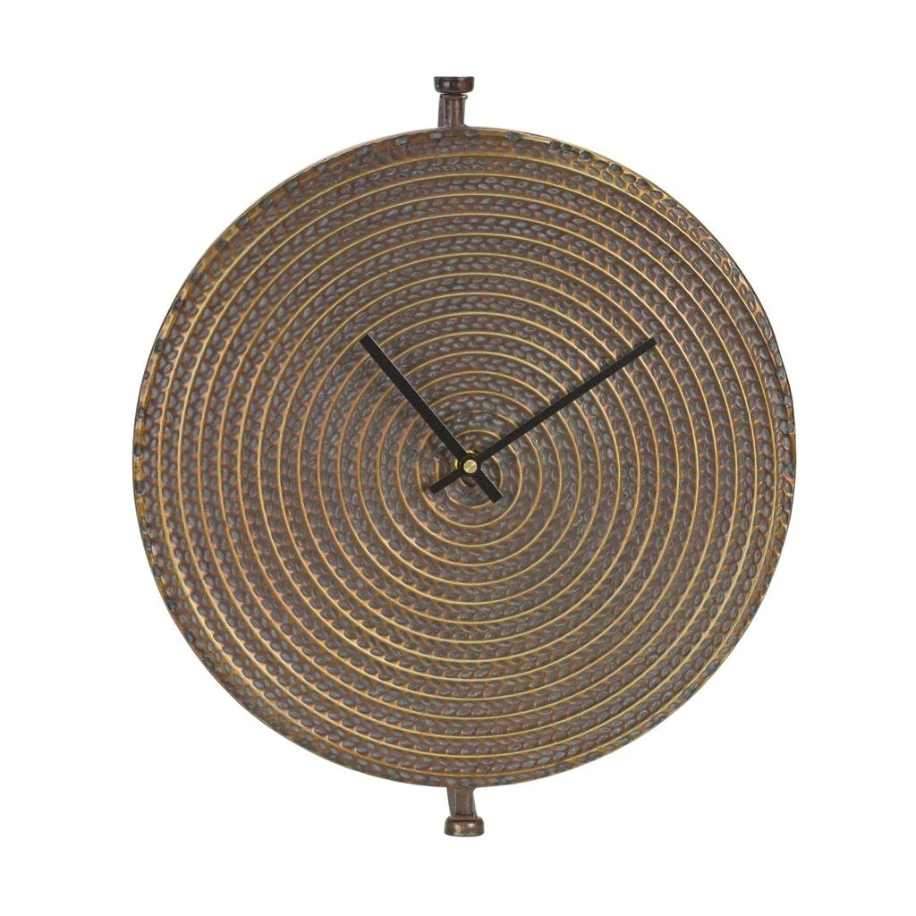 Shop Bronze Metal Wall Clock with Suspended Stand 15"D on Sale at ...