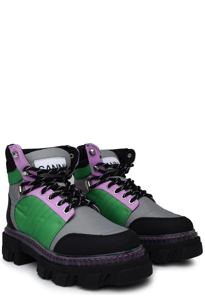 Ganni Ganni Round Toe Lace-Up Hiking Boots 3