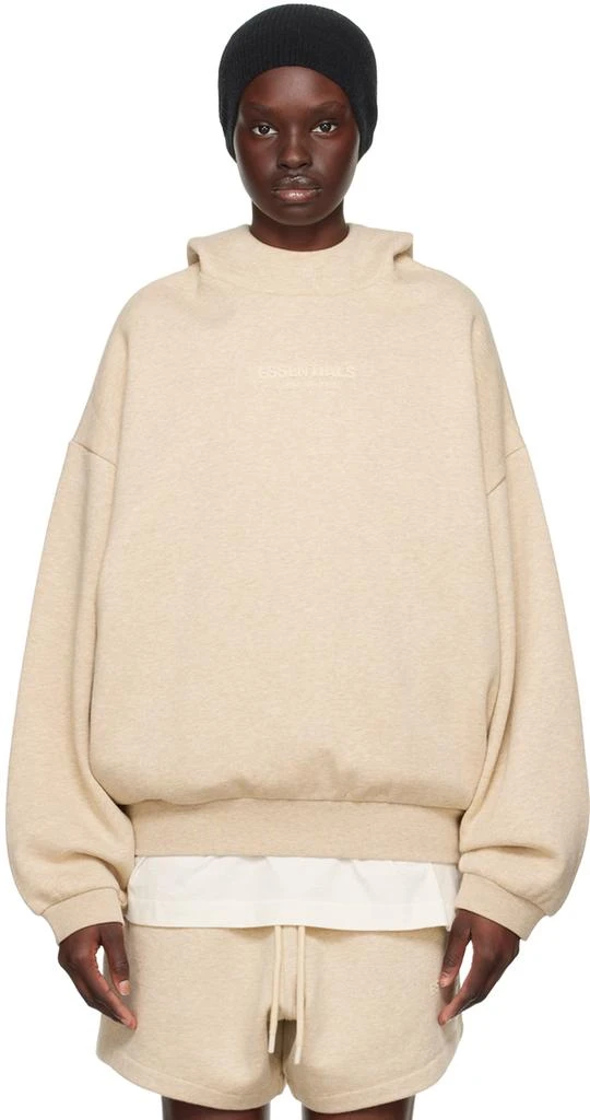 Essentials Beige Bonded Hoodie 1