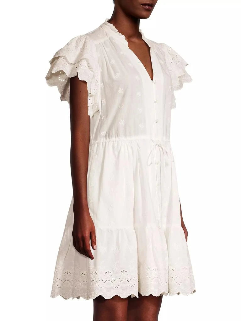 Birds of Paradis Iris Eyelet Minidress 4