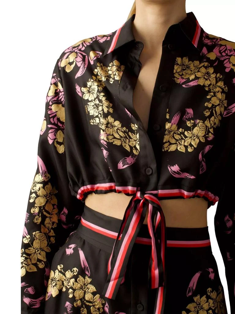 Cynthia Rowley Floral Silk Cropped Shirt 1