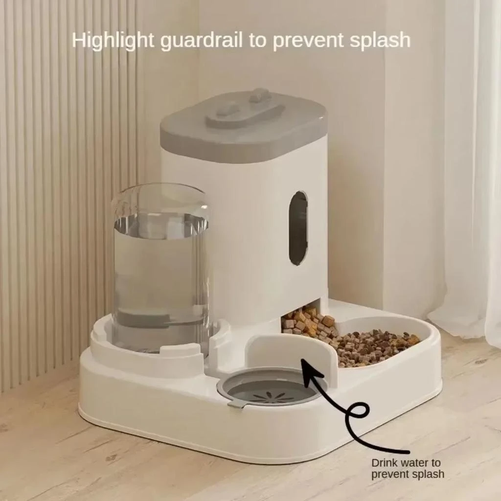 AROPETS 2L Automatic Pet Feeder and Water Fountain with Large Capacity Food Storage Dispenser for Dogs and Cats 3