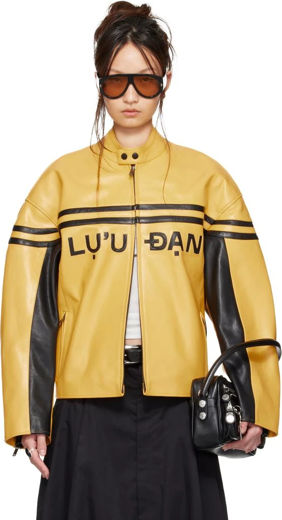 LU'U DAN BRUCE LEE x LỰU ĐẠN Yellow Legacy Moto L-D Leather Jacket