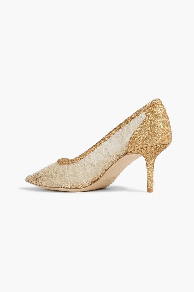 Jimmy Choo Love 65 metallic lace and leather pumps 3