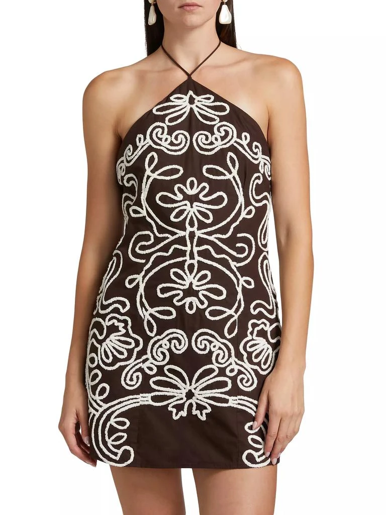 Hemant & Nandita Ilaya Embroidered Cotton Halterneck Minidress 3