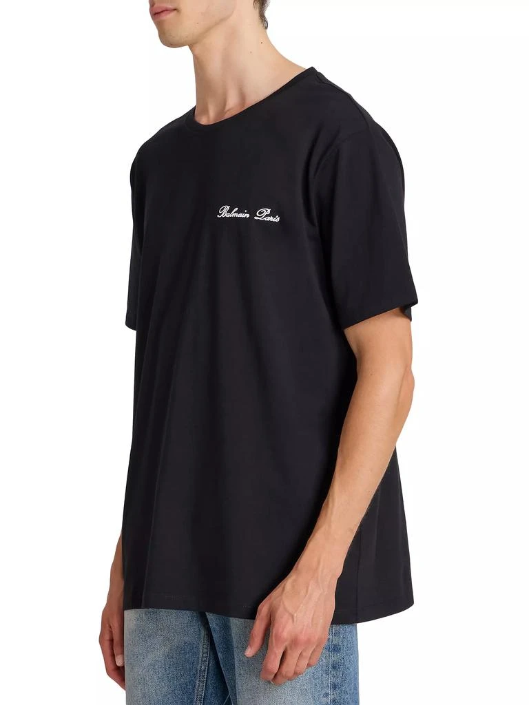 Balmain Logo-Embroidered Crewneck T-Shirt - T-Shirts - Free 