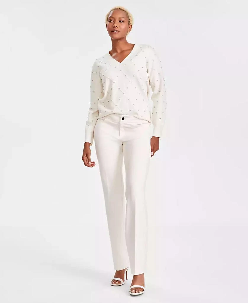 Anne Klein Flare Leg Compression Pant, Regular & Petite 1