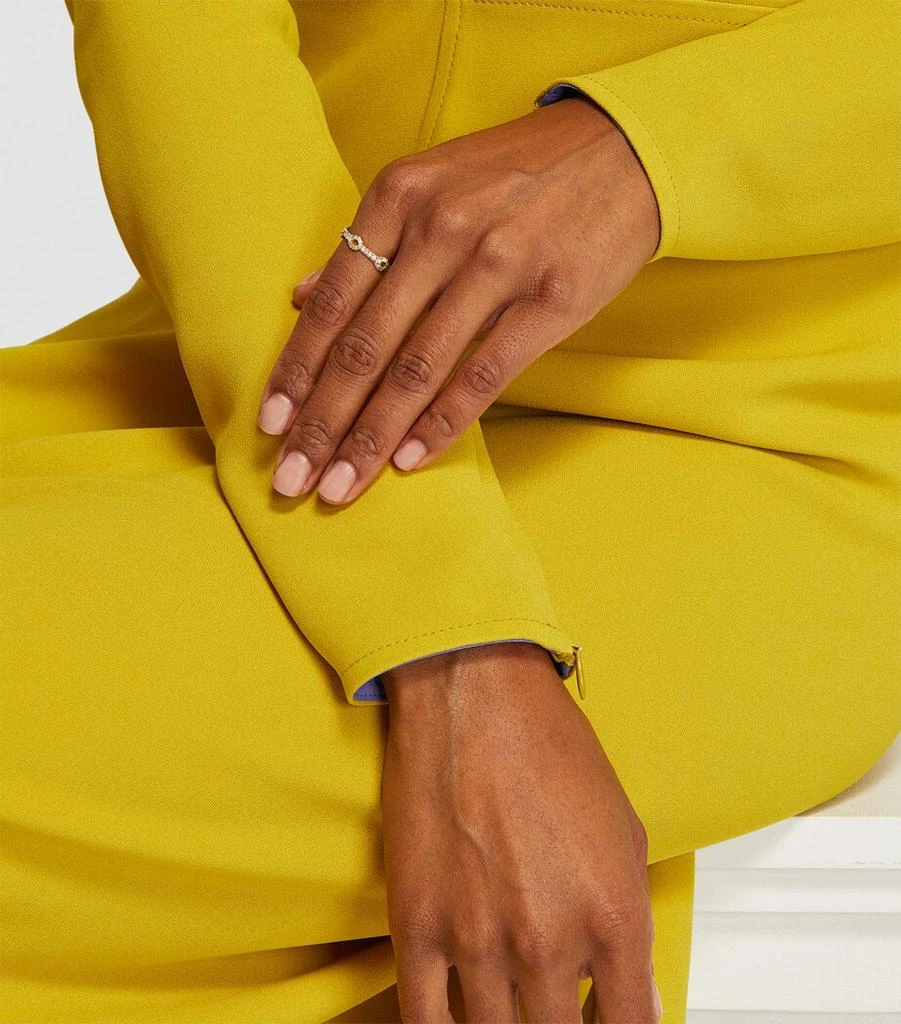 Melissa Kaye Yellow Gold and Diamond Mini Lola Needle Ring 5