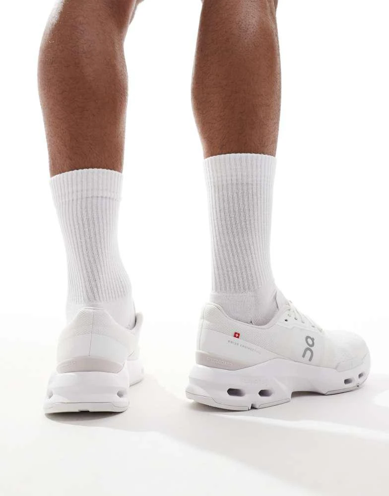 On ON Cloudpulse training trainers in triple white 4