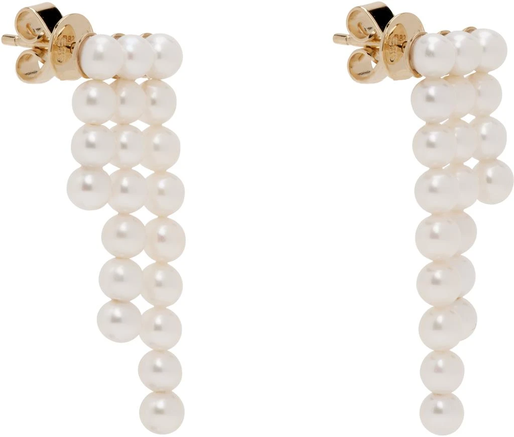 Sophie Bille Brahe White & Gold 'La Valse Trois Temps' Earrings 2