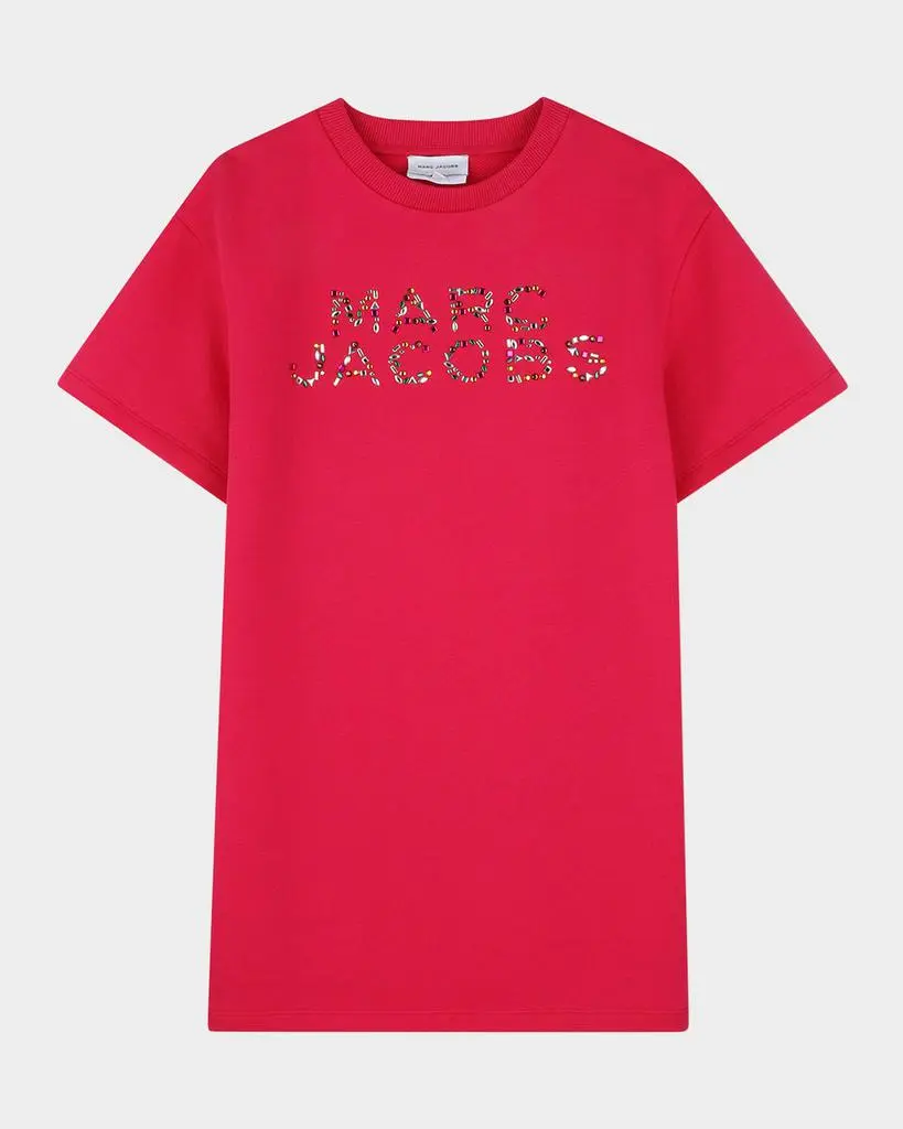 Marc Jacobs Girl's Rhinestone Logo Short-Sleeved T-Shirt, Size 8-12