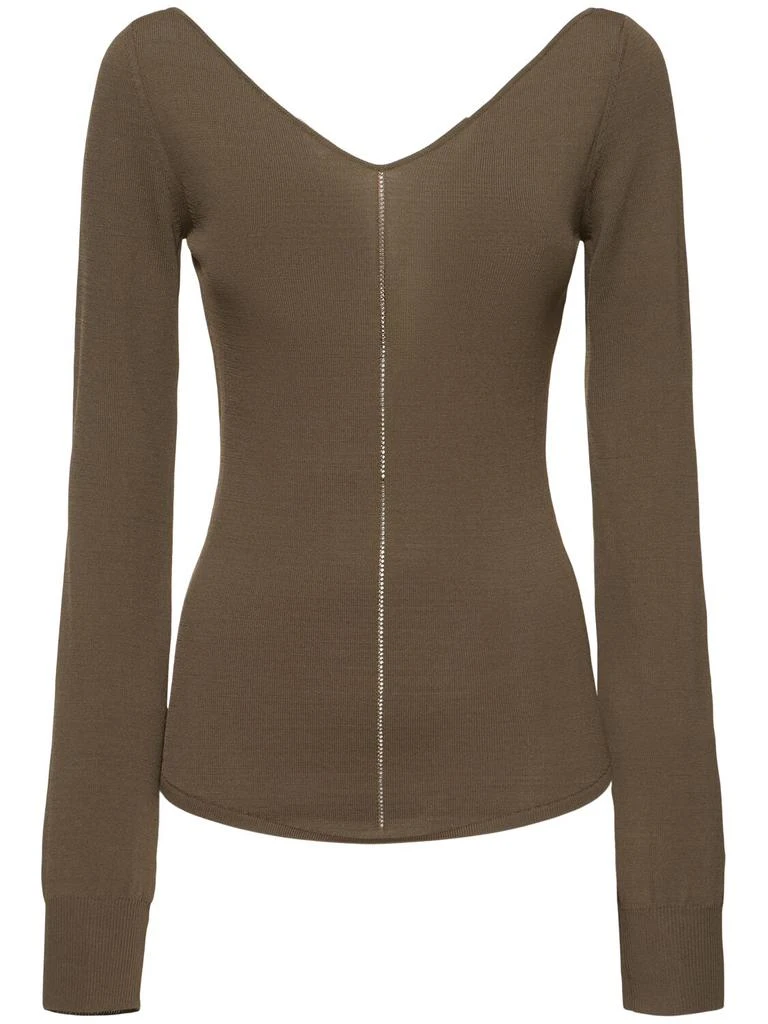 Lemaire Viscose Crepe Wide V-neck Top 1