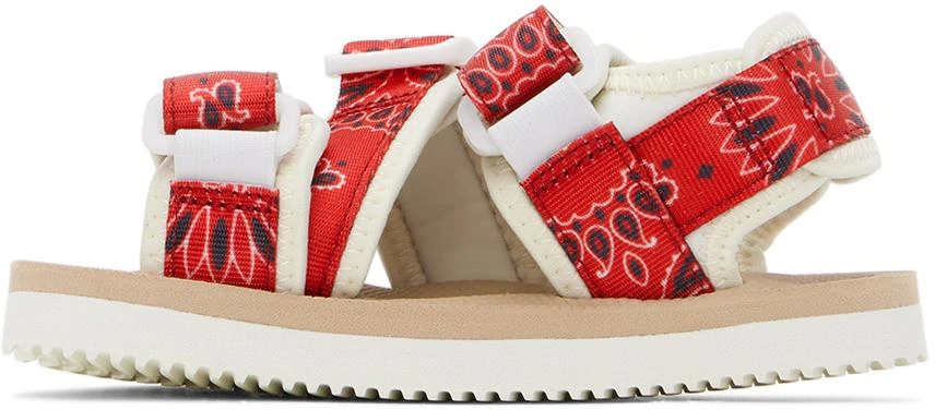 Suicoke Kids Beige 
Red Kisee Sandals 3