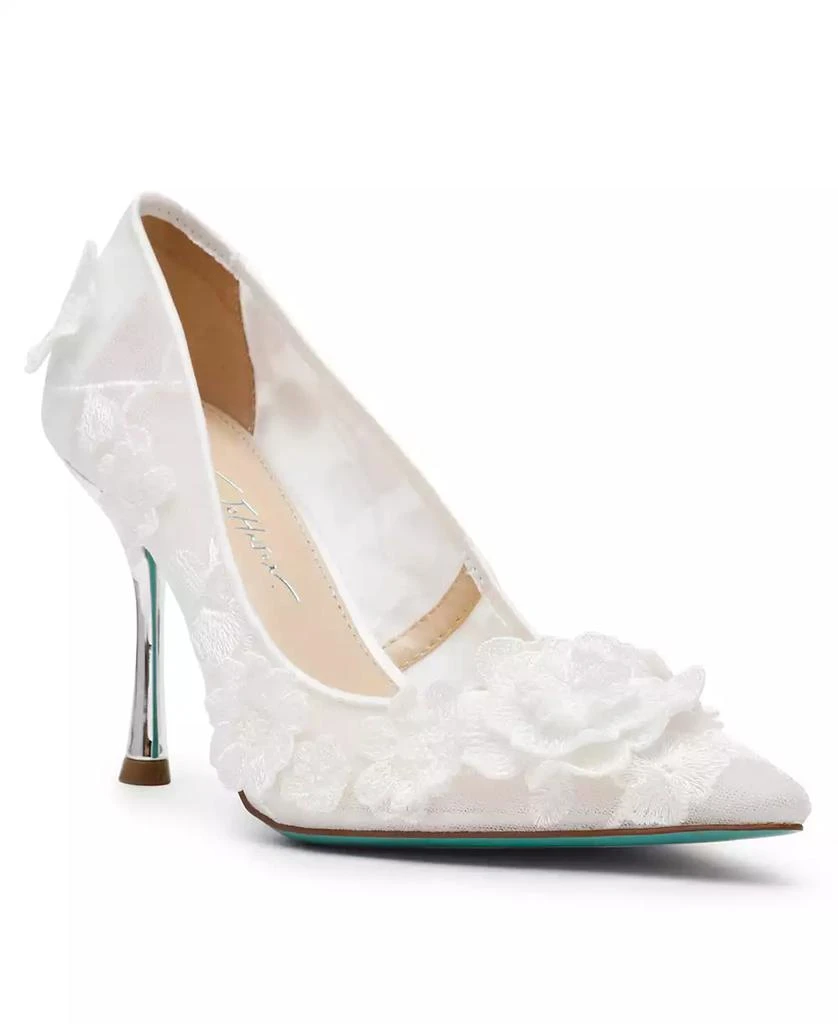 Betsey Johnson Women's Aimey Floral Applique Mesh Pumps 1