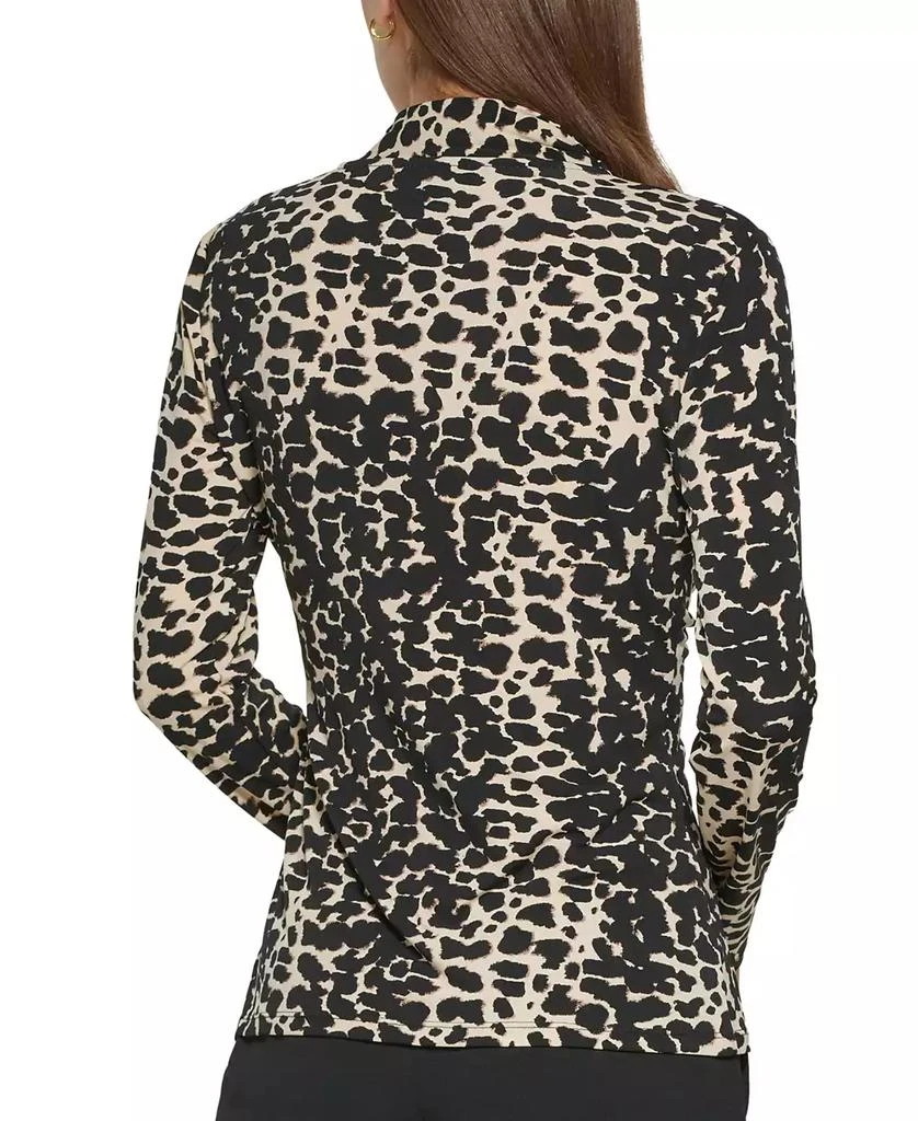 DKNY Petite Printed Surplice Top, Created for Macy's 3