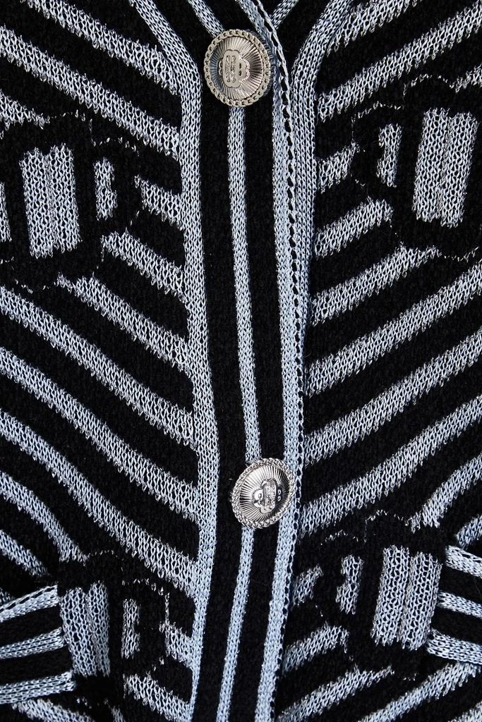 Maje Metallic jacquard-knit cardigan 4