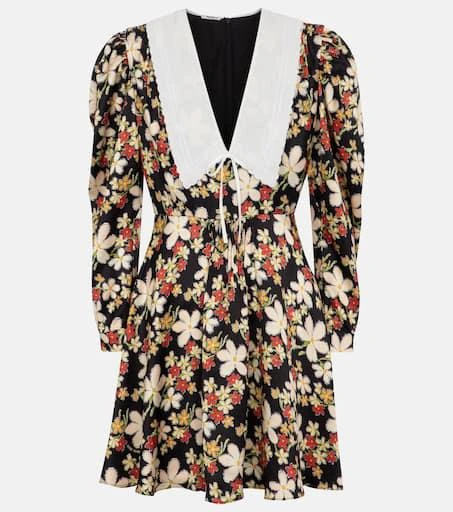 Miu Miu Floral satin sablé minidress 1