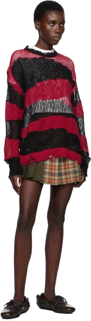 ANDERSSON BELL Red & Black Stripe Crew-Neck Sweater 4