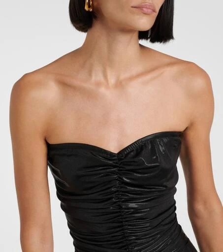 Norma Kamali Ruched lamé gown 4