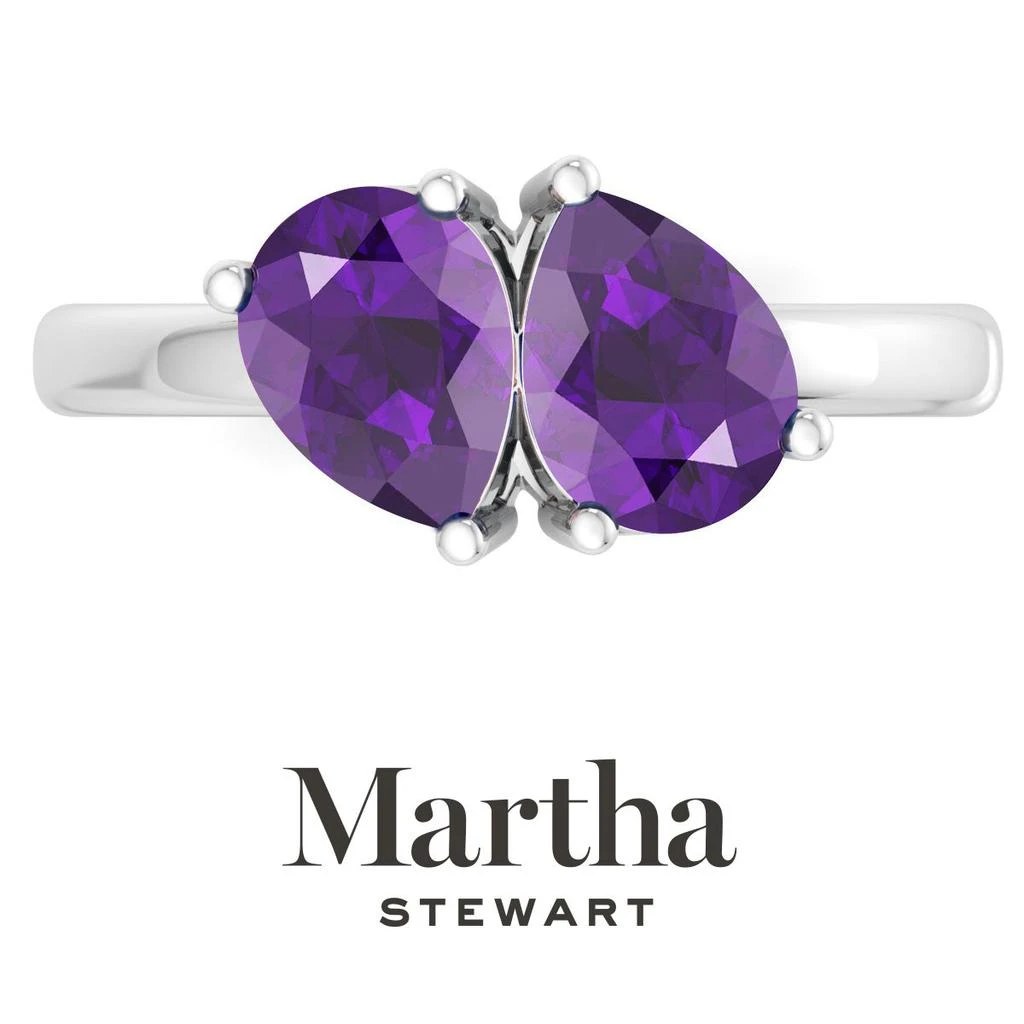 Martha Stewart 2 Carat Two Stone Gemstone Ring For Women in Sterling Silver, Gemstone Jewelry For Women 9