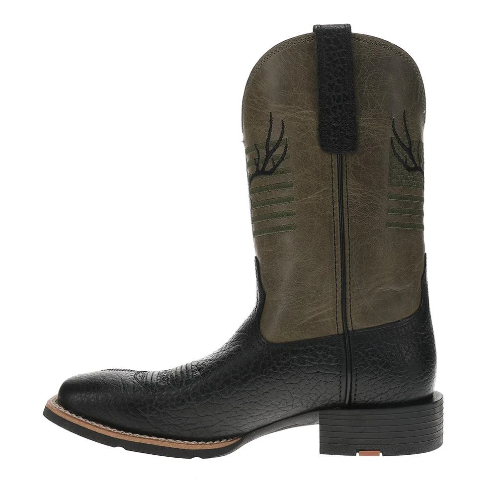 Ariat Sport Antlers Embroidered Patriotic Square Toe Pull On Cowboy Boots 3