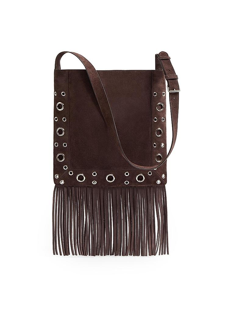 Valentino Nellcôte Suede Shoulder Bag with Fringes