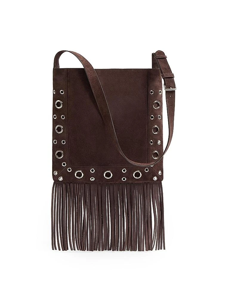 Valentino Nellcôte Suede Shoulder Bag with Fringes 1