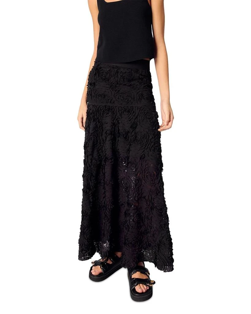 Maje Long Embroidered Skirt 7