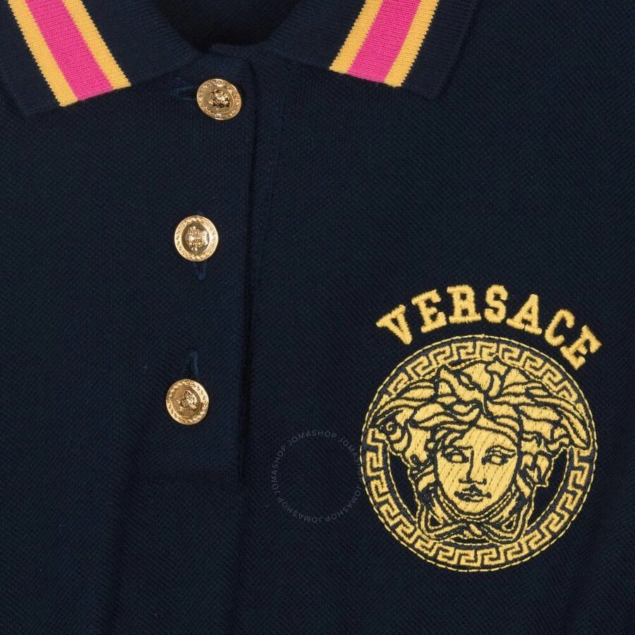 Young Versace Girls Medusa Logo Embroidered Polo Dress 3