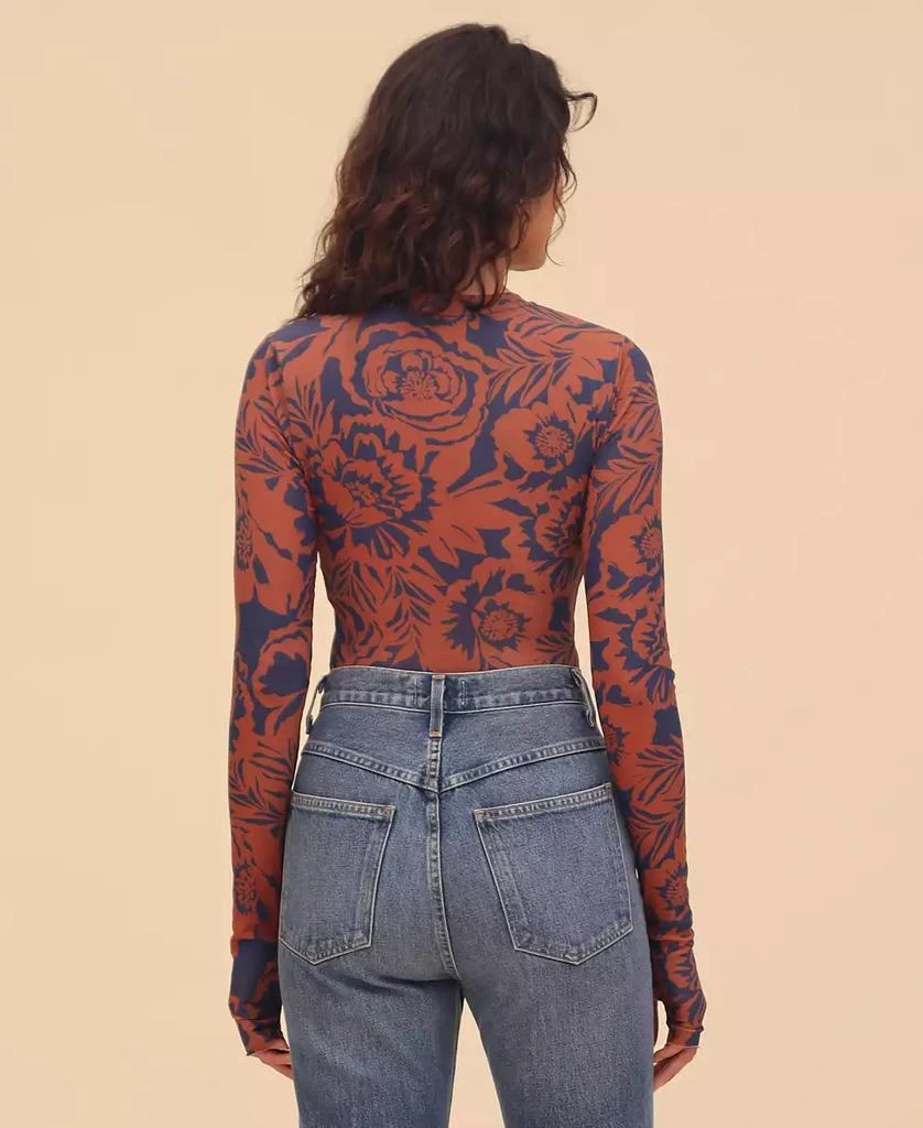 Avec Les Filles Women's Printed Mesh Long-Sleeve Top 2