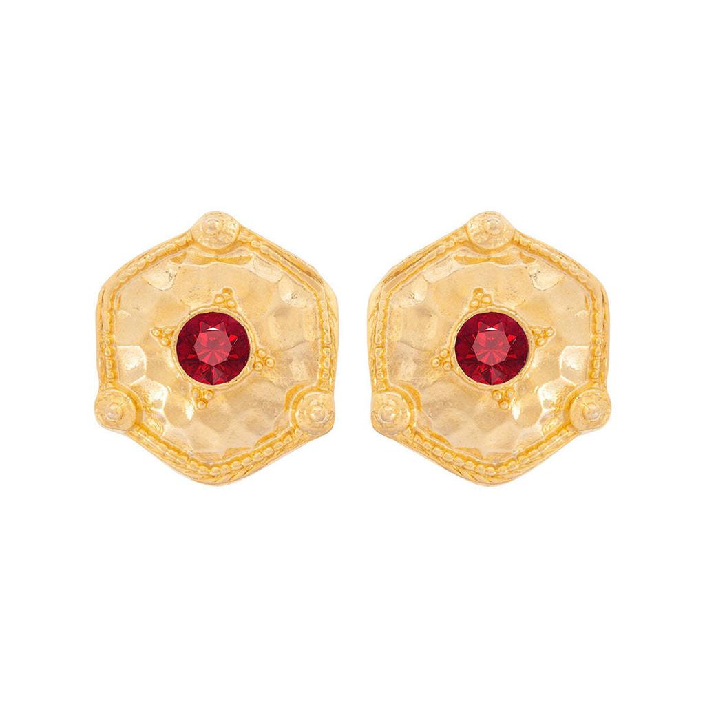 Susan Caplan Vintage 1980s vintage ruby crystal earrings