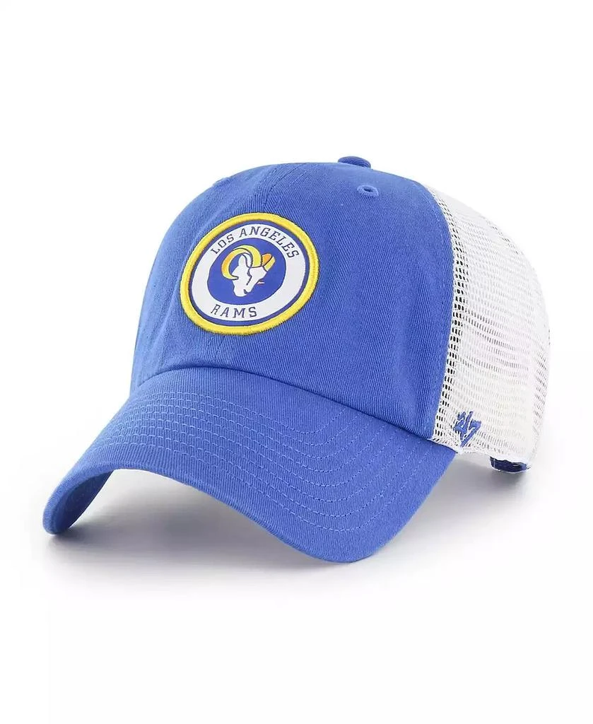 47 Brand Men's Royal, White Los Angeles Rams Highline Clean Up Trucker Snapback Hat 1