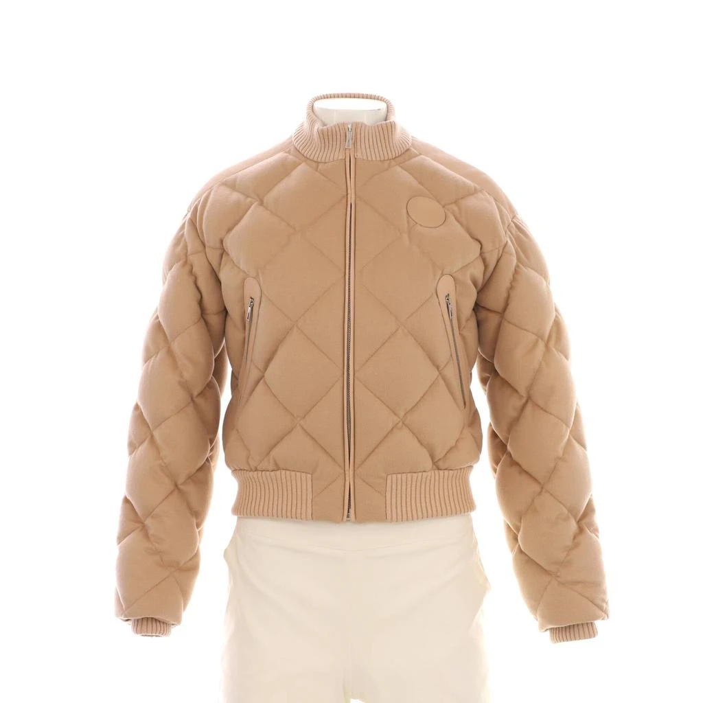 Hermes Women's Short Puffer Jacket Quilted Cashmere with Leather 1