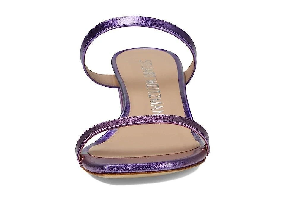 Stuart Weitzman Aleena 50 Sandal Women's 6.5 Purple Square Toe Block Heel KHD843 2