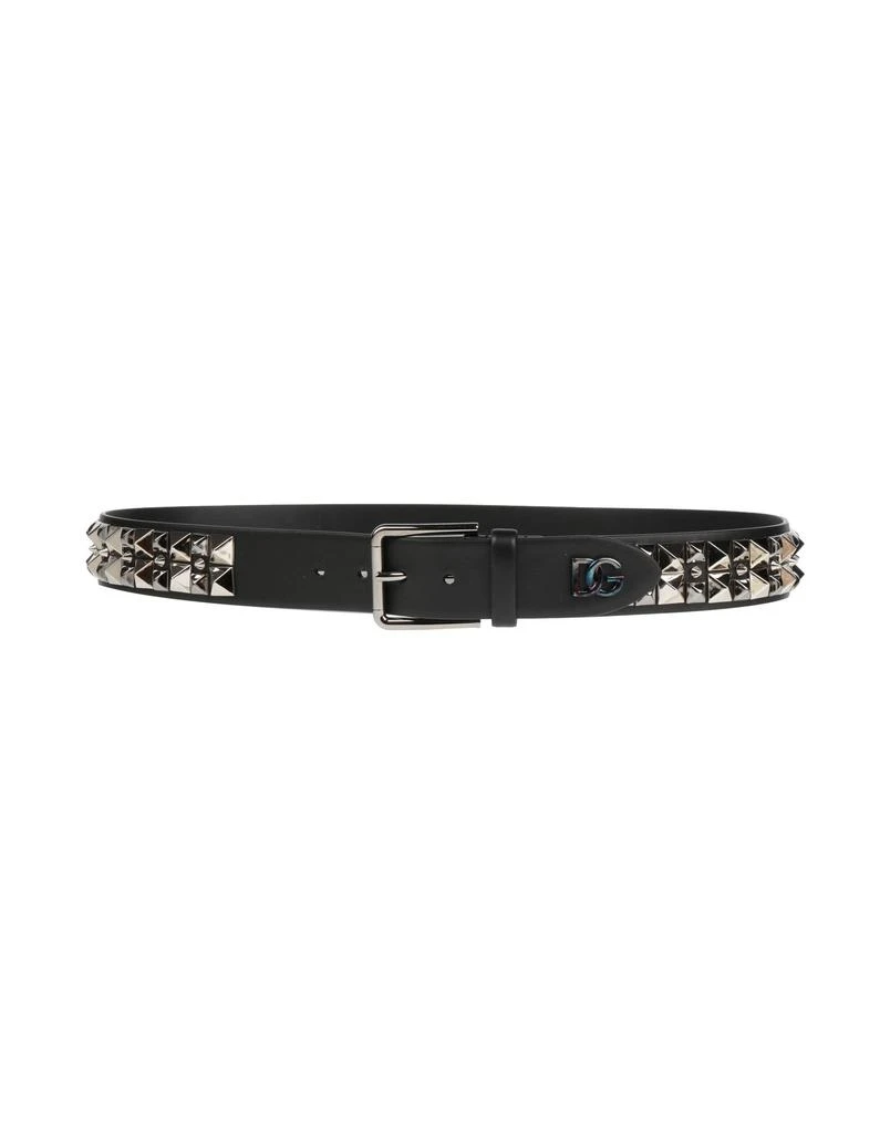 Shop Dolce & Gabbana Black Exotic Leather Silver Metal  display picture 1