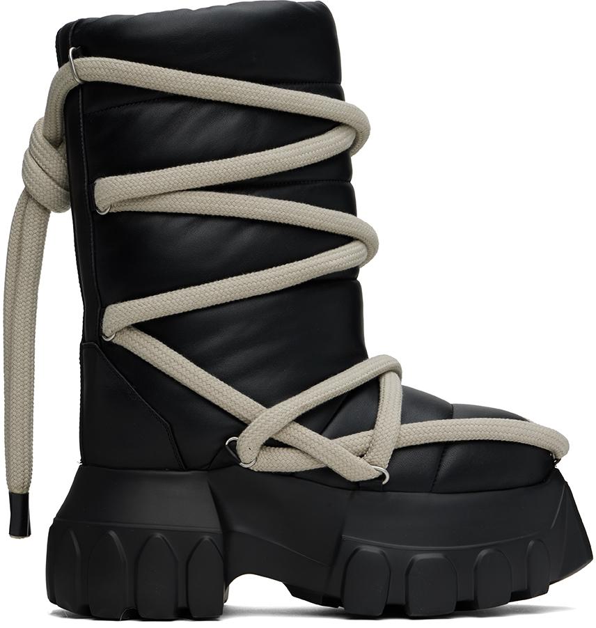 靴 megalaced mega tractor boots Rick Owens Megalaced Mega Tractor Boots in Black | FWRD