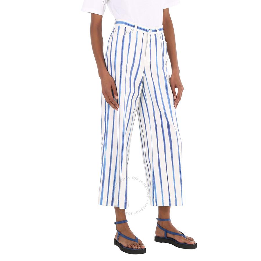 Ralph Lauren Ladies Striped Wide Cropped Trousers
