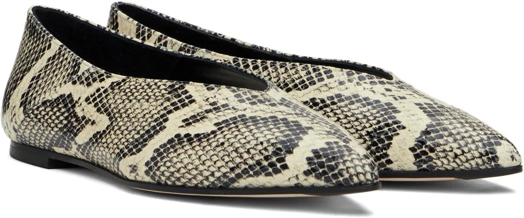 AEYDE Beige & Black Moa Leather Ballerina Flats 4