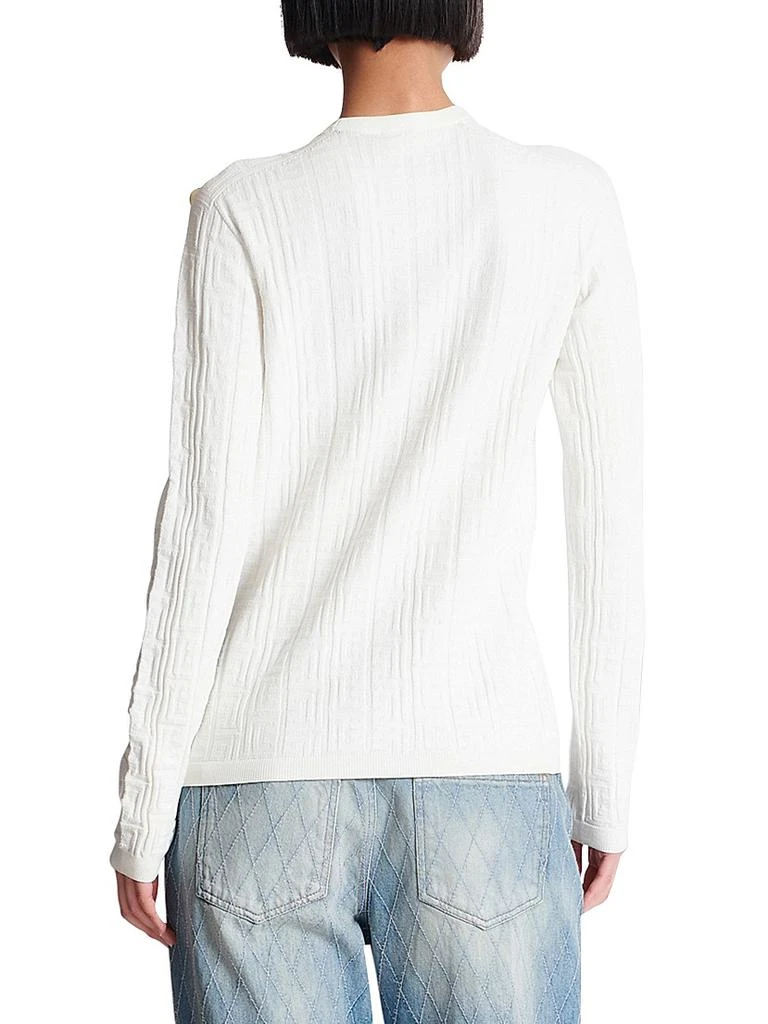 Balmain Embellished Monogram-Knit Top 6