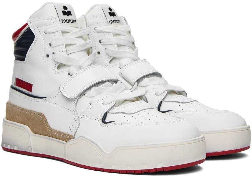 Isabel Marant White & Navy Alseeh High Sneakers 4