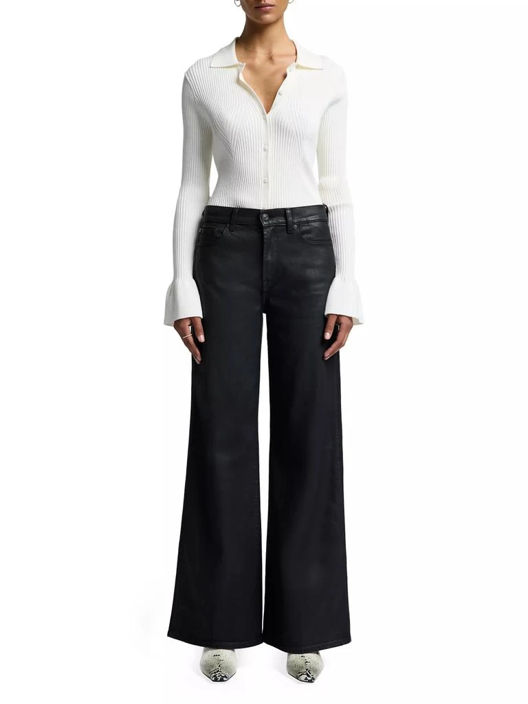 7 For All Mankind Lotta Wide-Leg Coated Jeans 2