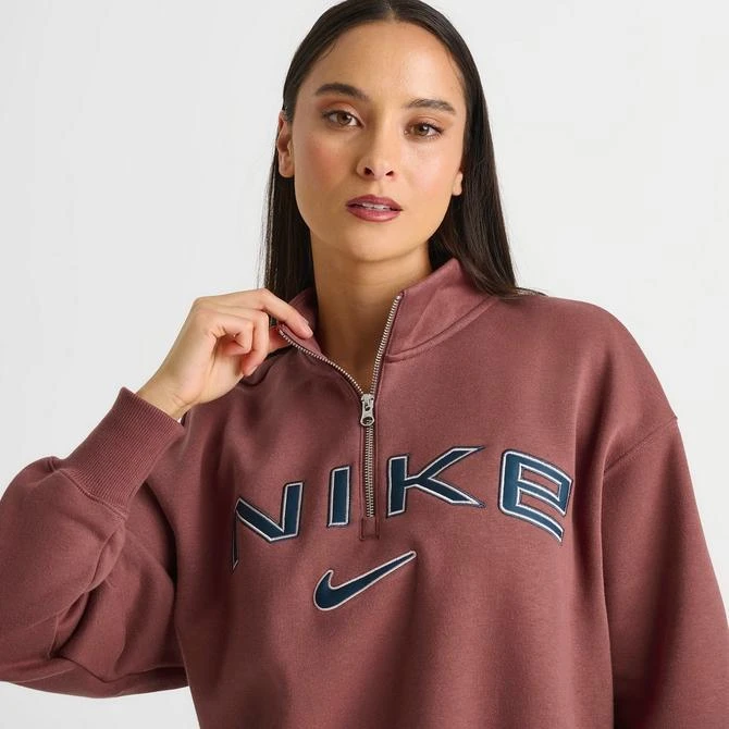 NIKE Women's Nike Sportswear Phoenix Fleece Oversized Logo Quarter-Zip Sweatshirt 5